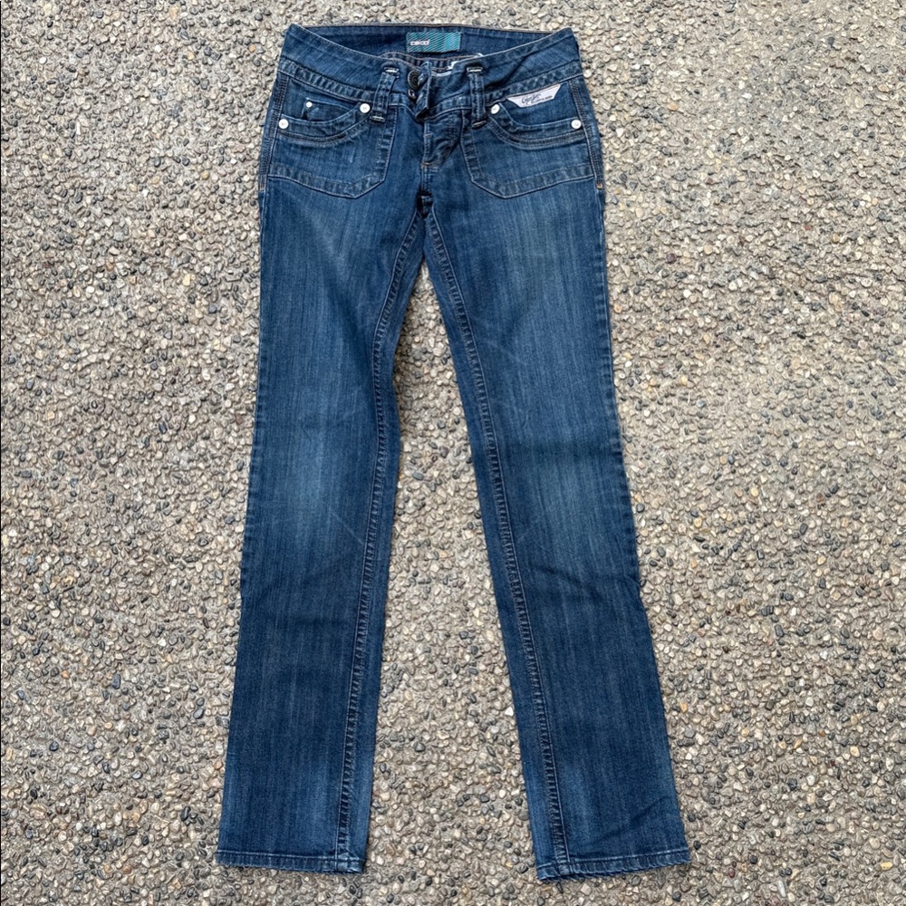 Elegant Blue Straight Leg Jeans